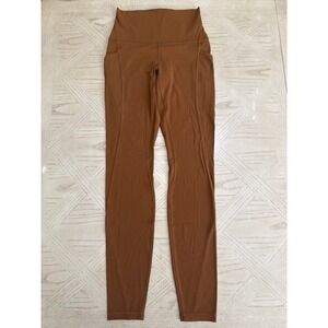 Lululemon Athletica High Rise Pocket‎ Leggings Full Length Tights Copper Brown 4